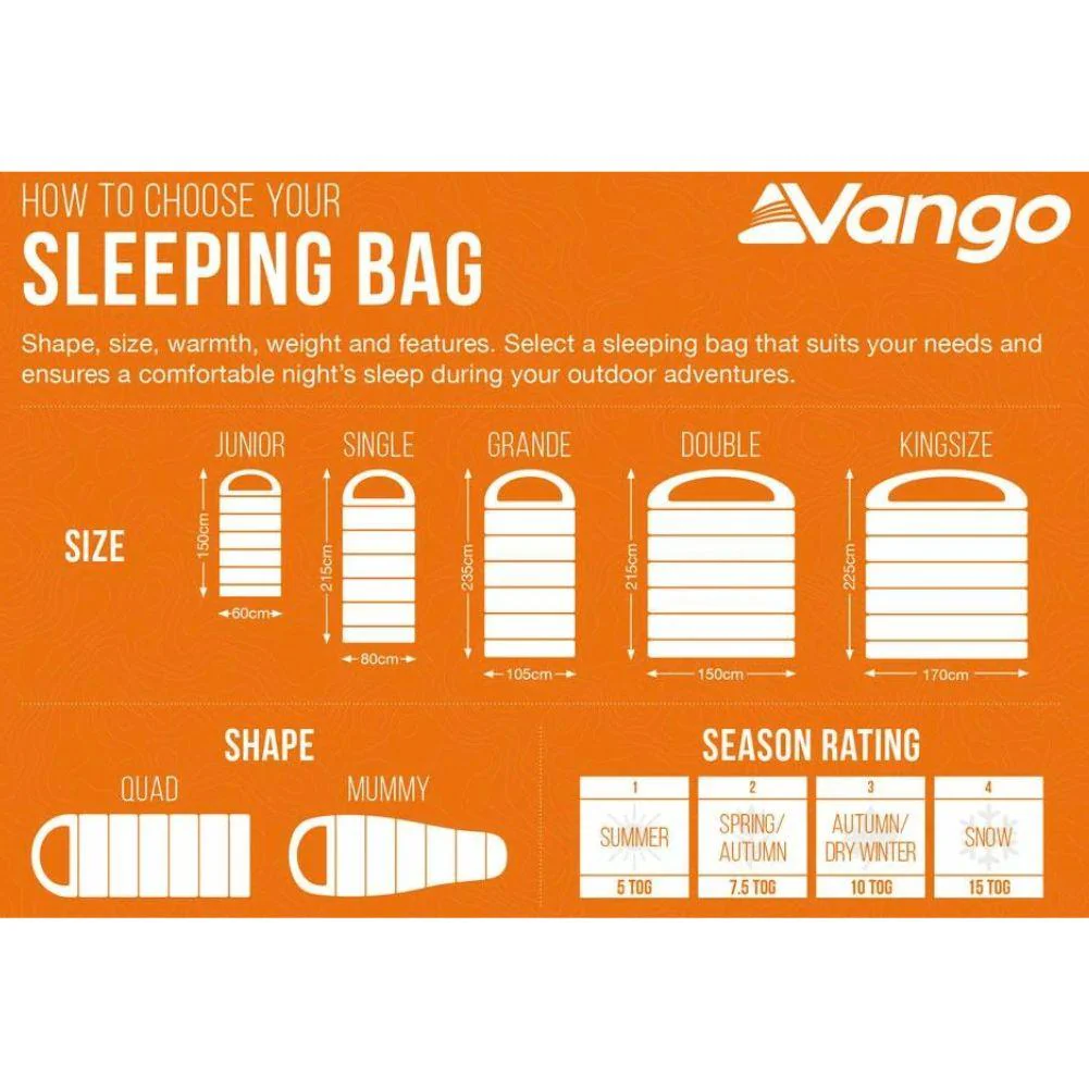 Vango Mantis 300 Lightweight Sleeping Bag (Pine Green) - Image 3
