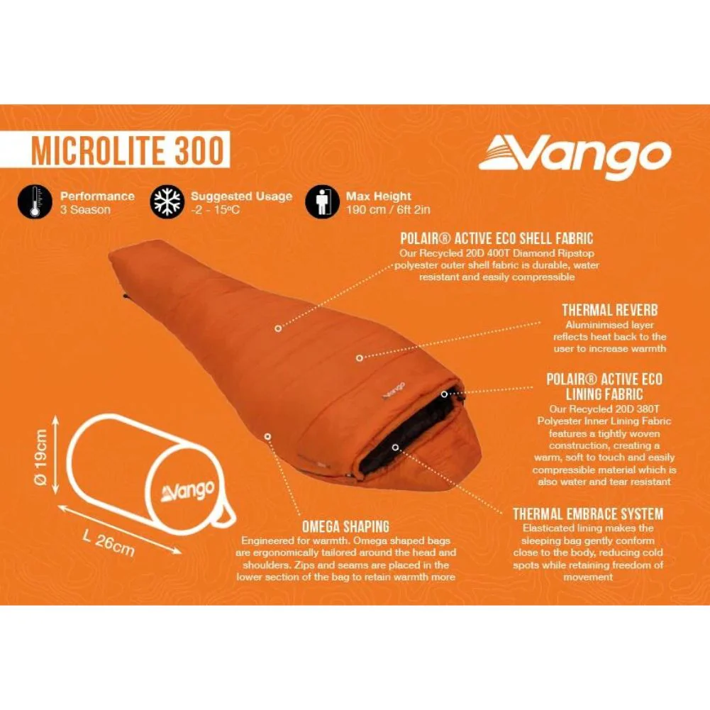 Vango Microlite 300 Eco Sleeping Bag - Image 2