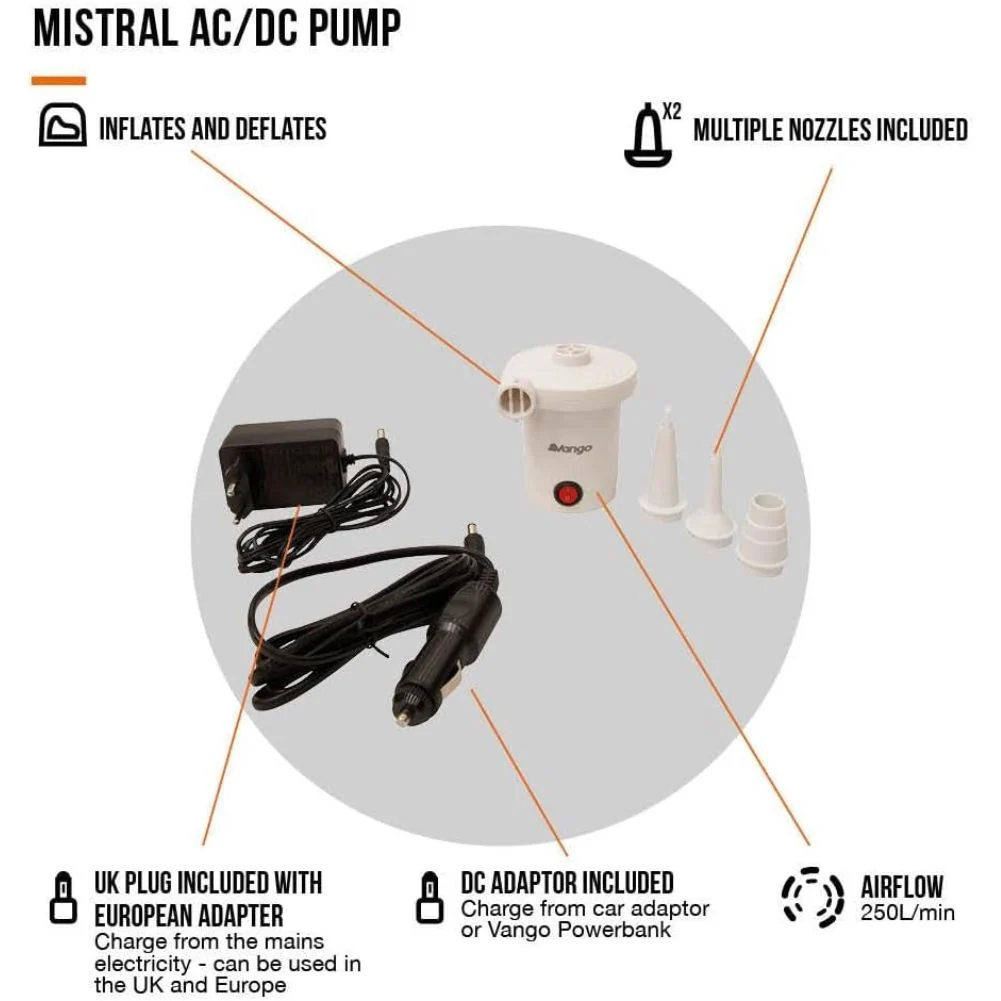 Vango Mistral AC/DC Pump (White) - Image 3