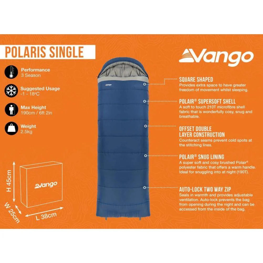 Vango Polaris Single Sleeping Bag (Neptune) - Image 13