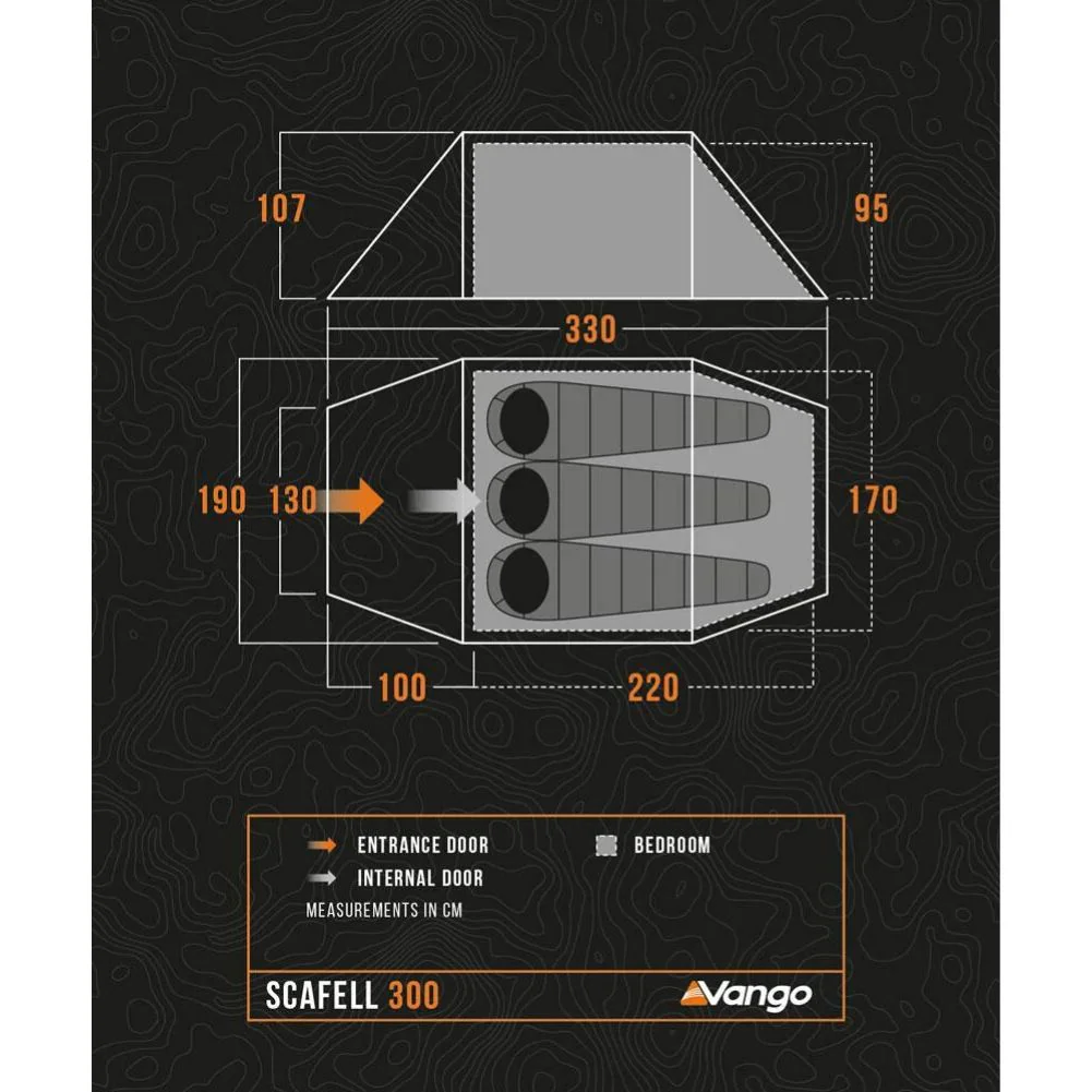Vango Scafell 300 Tent - 3 Man Trekking Tent - Image 2