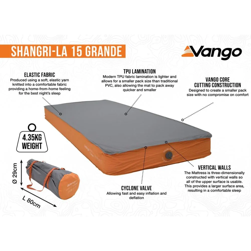 Vango Shangri-La 11 Grande 15cm Self Inflating Mattress - Image 2