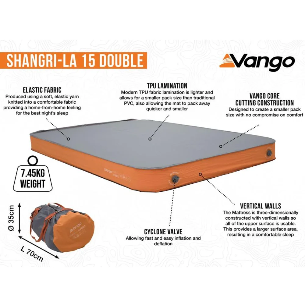Vango Shangri-La II 15 Double Self Inflating Mattress - Image 2