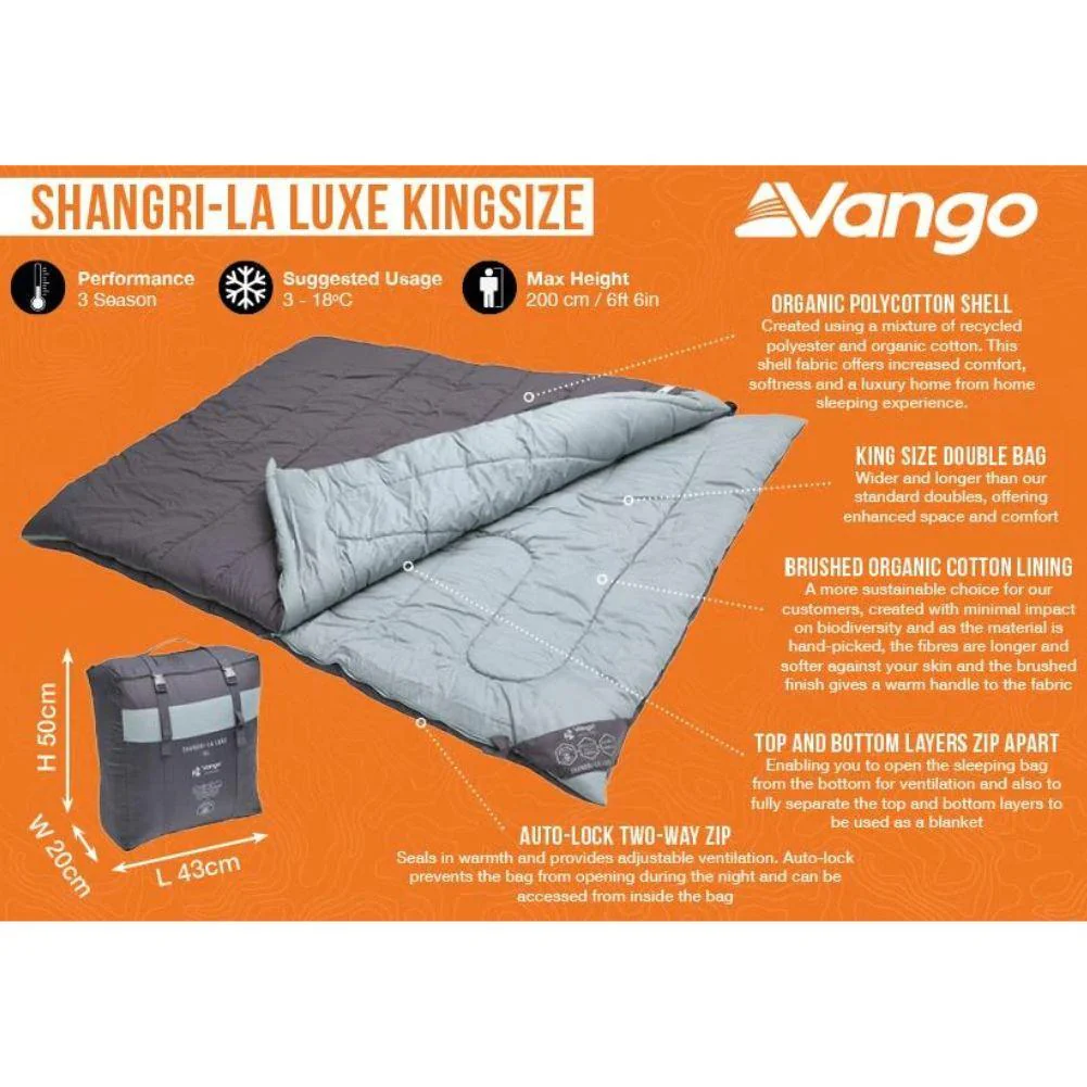 Vango Shangri-La Luxe Kingsize Sleeping Bag - Image 8