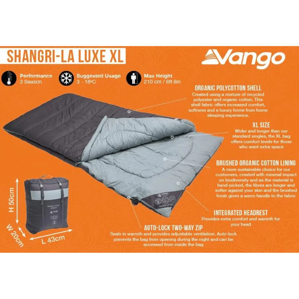 Vango Shangri-La Luxe XL Sleeping Bag - Image 3