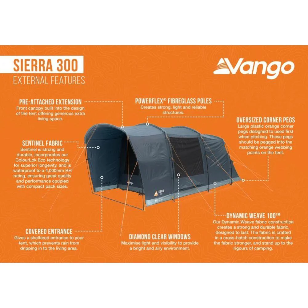Vango Sierra 300 Tent - 3-Man Tent (Deep Blue) - Image 8
