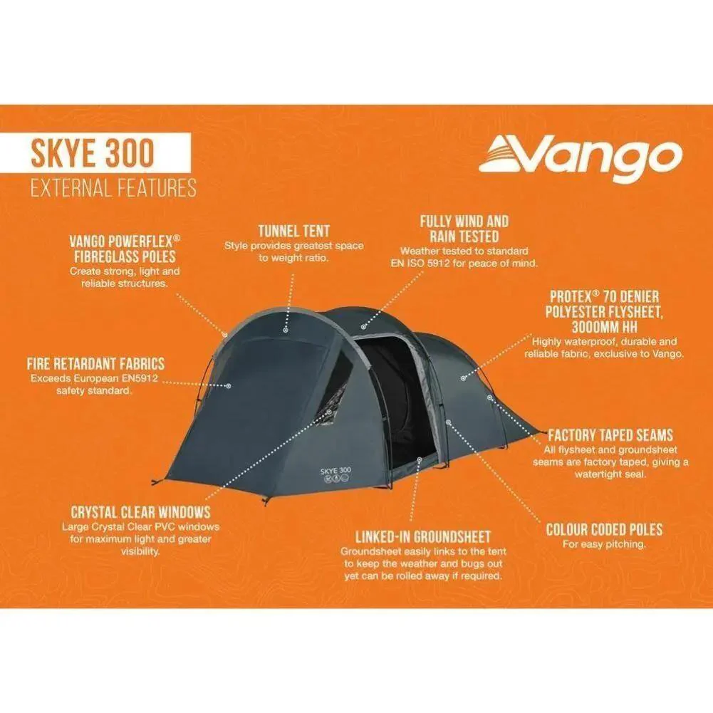 Vango Skye 300 Tent - 3 Person Tent (Deep Blue) - Image 3
