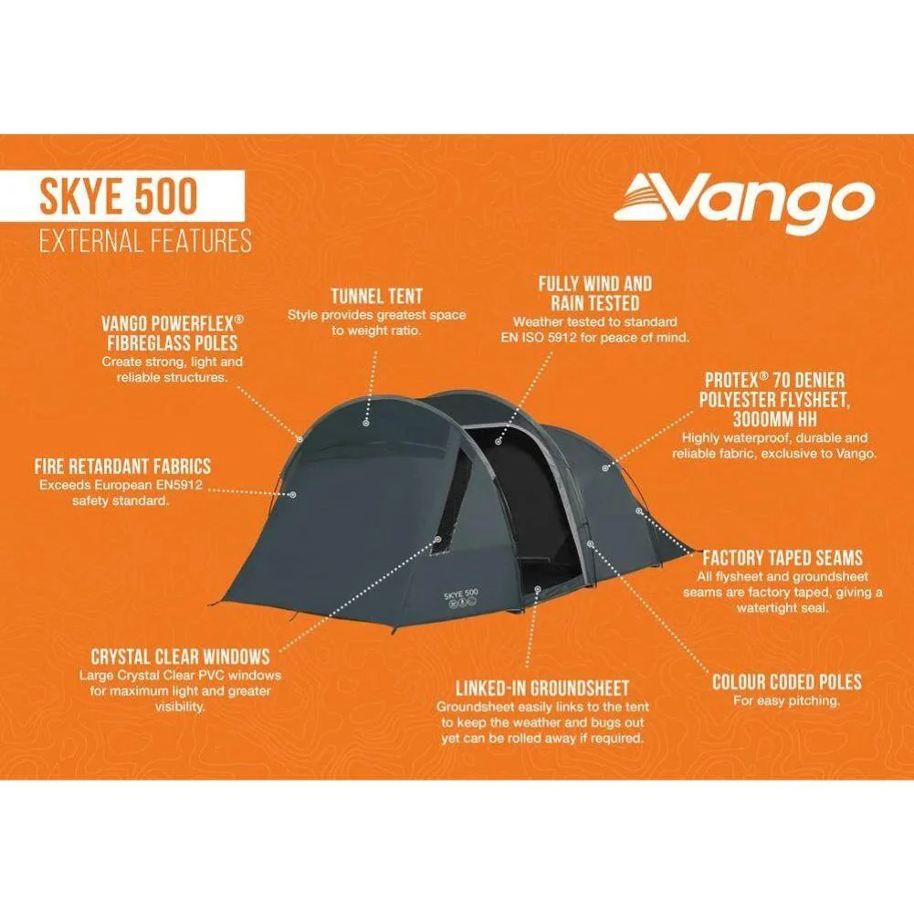 Vango Skye 500 Tent - 5 Person Tent (Deep Blue) - Image 10