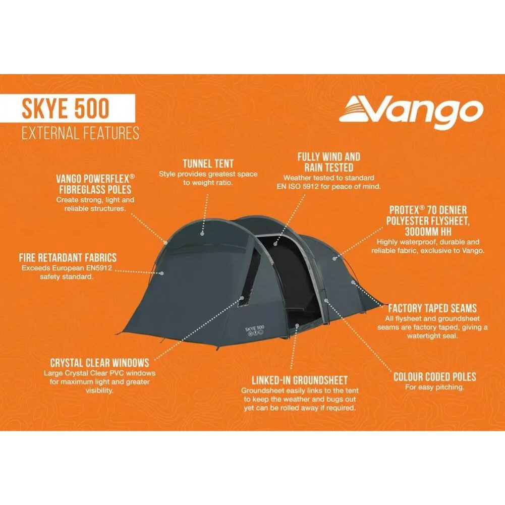 Vango Skye 500 Tent - 5 Person Tent (Deep Blue) - Image 19