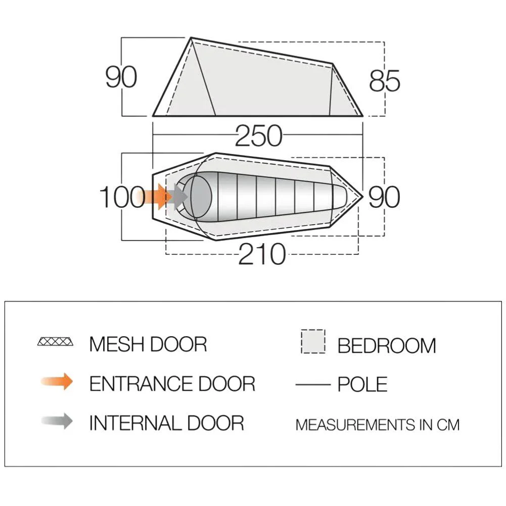 Vango Soul 100 Tent - 1 Man Tunnel Tent (Deep Blue) - Image 3