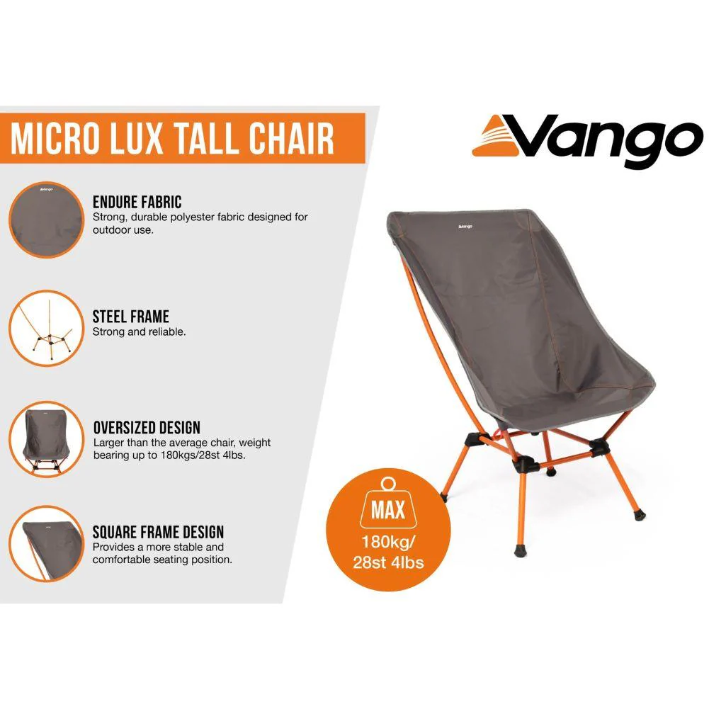 Vango Steel Micro Lux Tall Chair (Excalibur) - Image 8