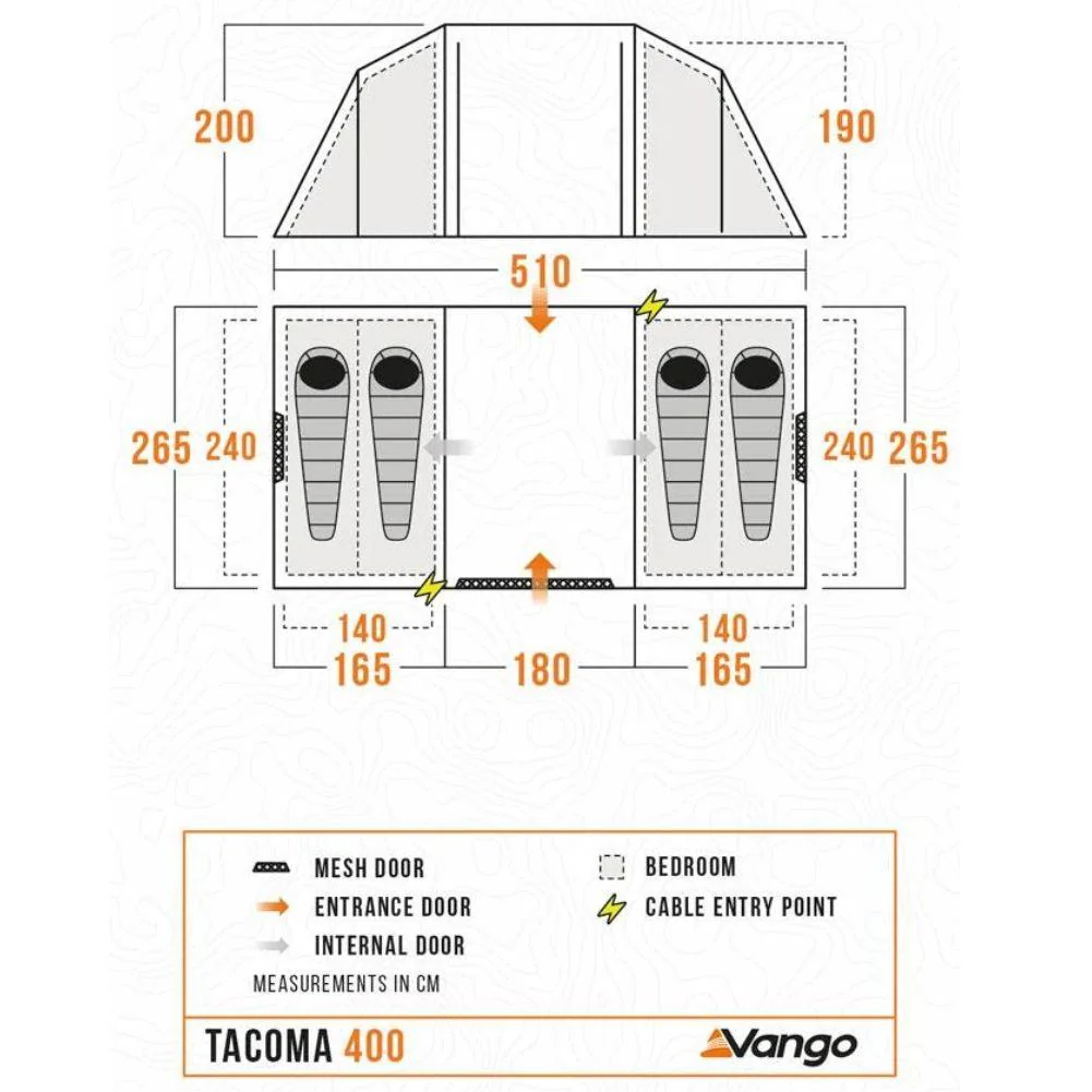 Vango Tacoma 400 Tent Package - 4-Man Tent with Footprint (Deep Blue) - Image 23