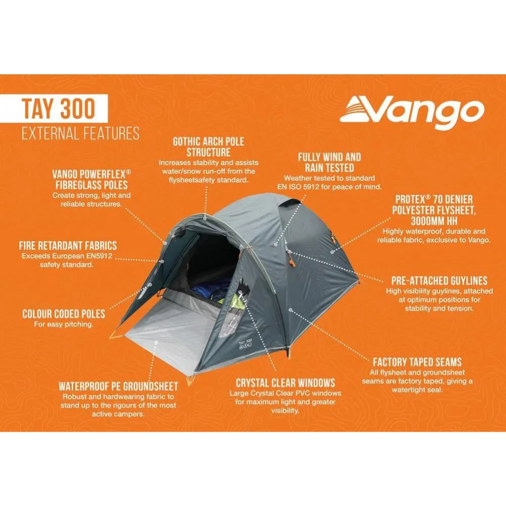 Vango Tay 300 Tent - 3 Man Tent (Deep Blue) - Image 10