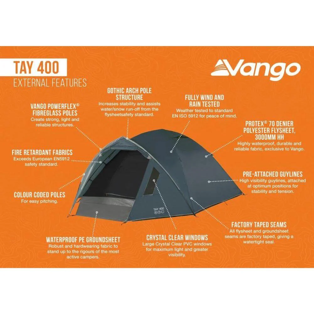 Vango Tay 400 Tent - 4 Man Tent (Deep Blue) - Image 14