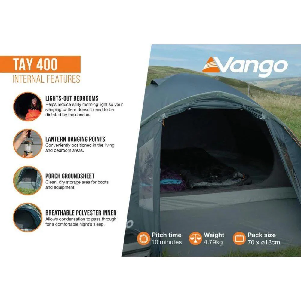 Vango Tay 400 Tent - 4 Man Tent (Deep Blue) - Image 15