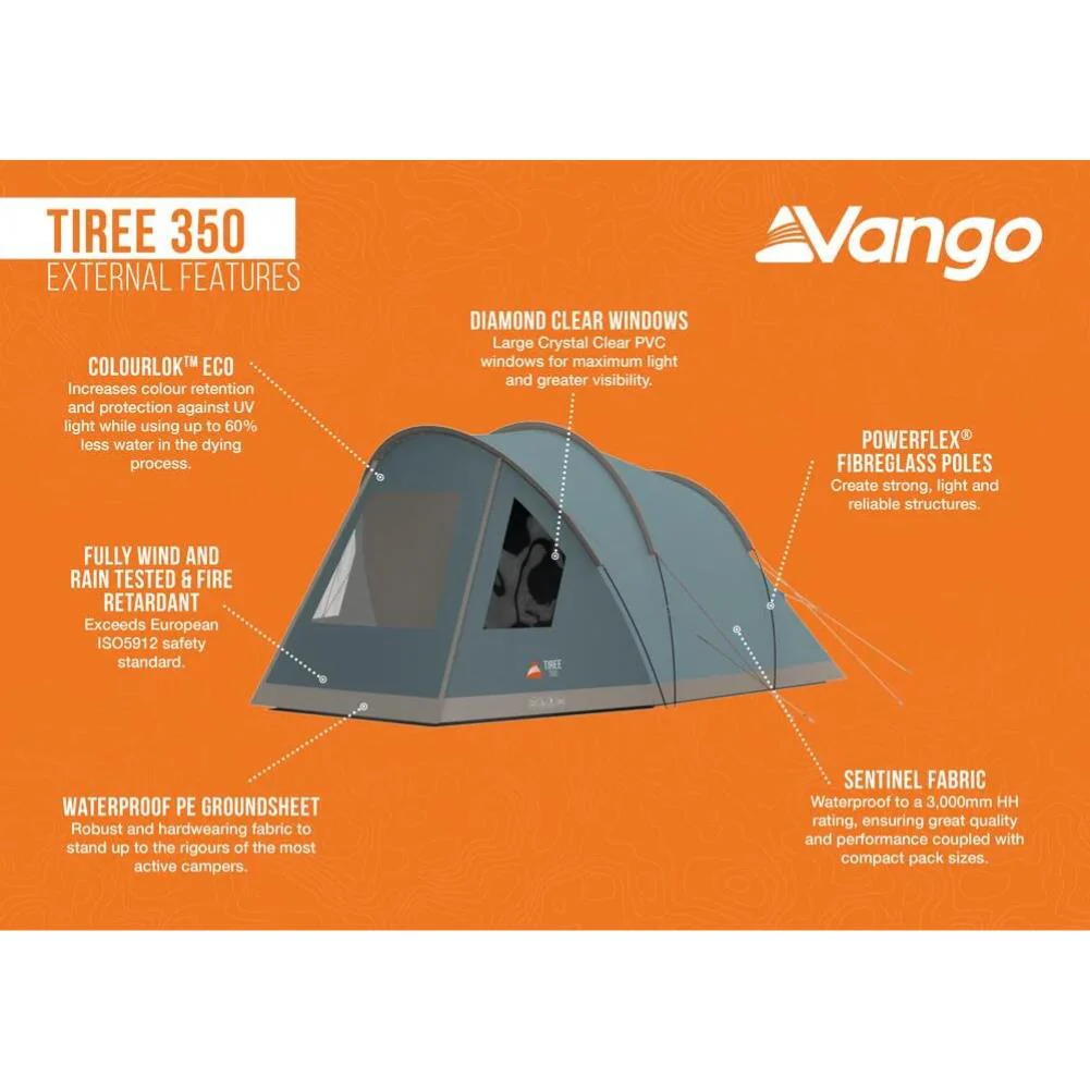 Vango Tiree 350 Tent - 3 Man Tent (Mineral Green) - Image 3