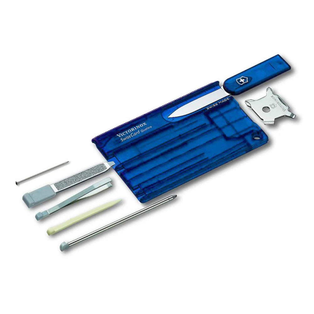 Victorinox Quattro Swiss Card Blue Transparent - Image 2