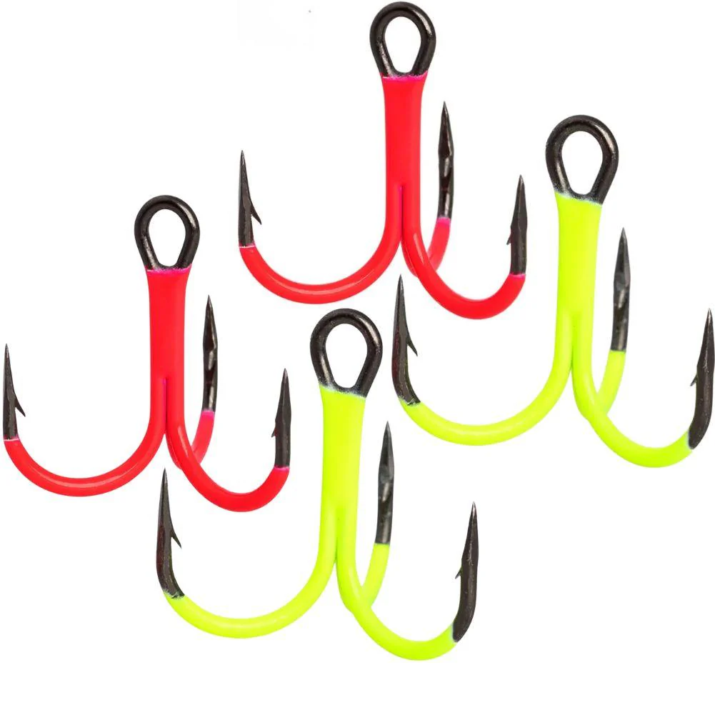 VMC 4551 UV Assorted Round Strong 3/0 Treble Hook x4