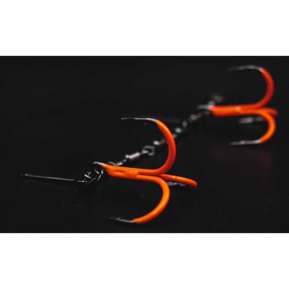 VMC Double Pike Chain Treble Hook (UV Orange) - Image 3