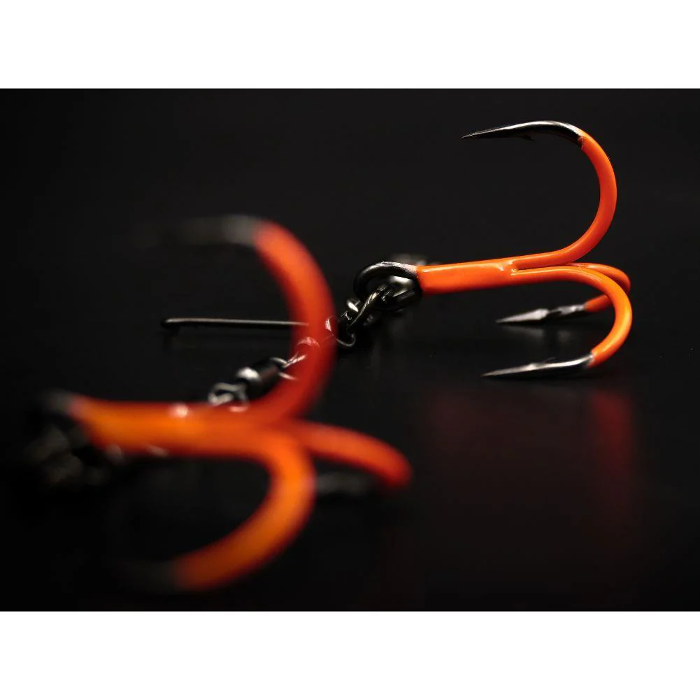 VMC Double Pike Chain Treble Hook (UV Orange) - Image 4