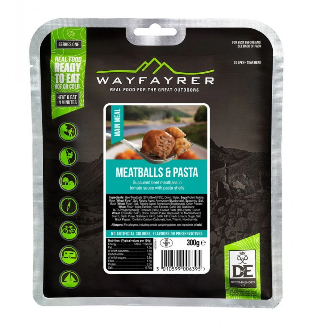 Wayfayrer Meatballs & Pasta - Outdoor Camping Ready to Eat Meal Pouch - Image 3