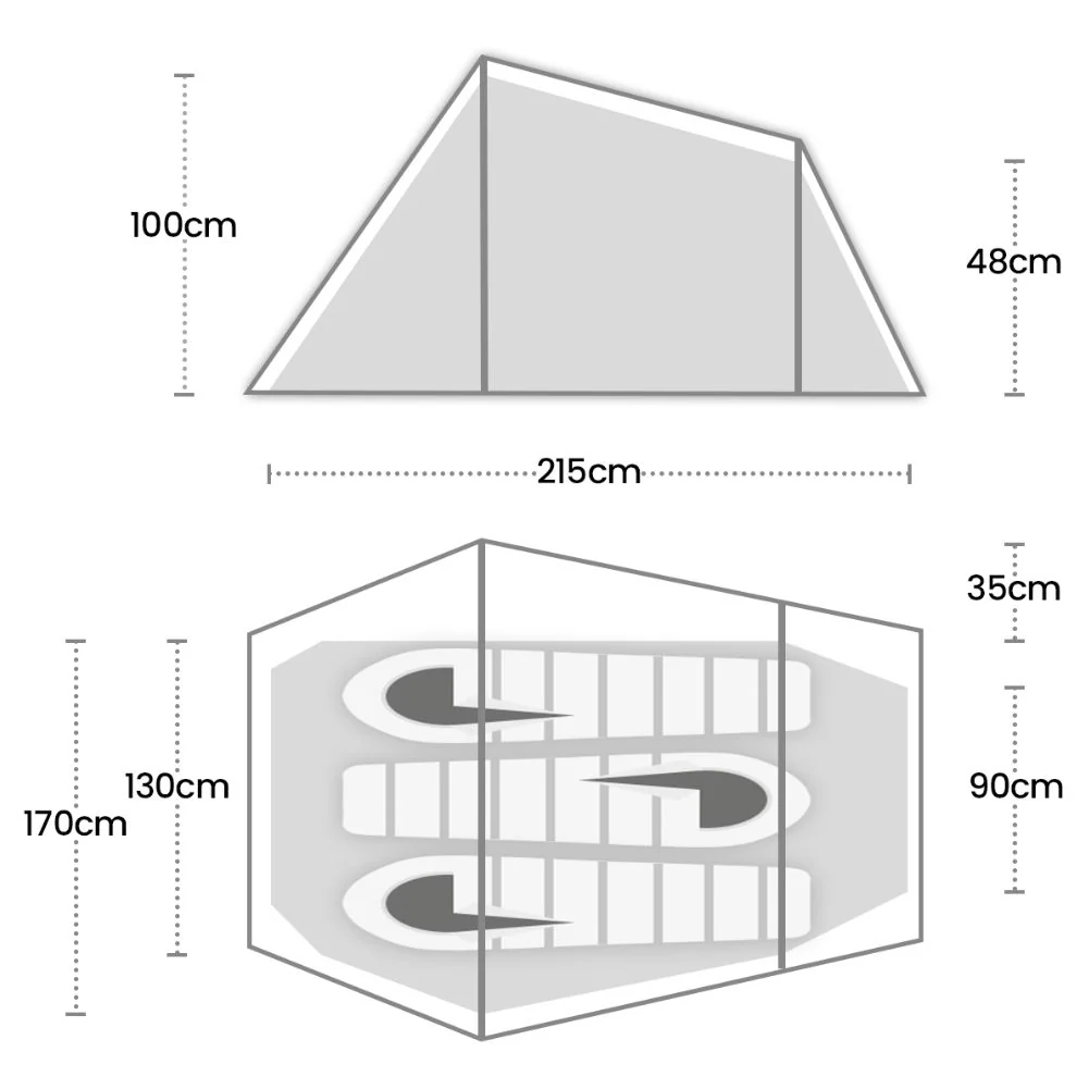 Wild Country Coshee 3 V2 Tent - 3 Man Lightweight Tent - Image 2