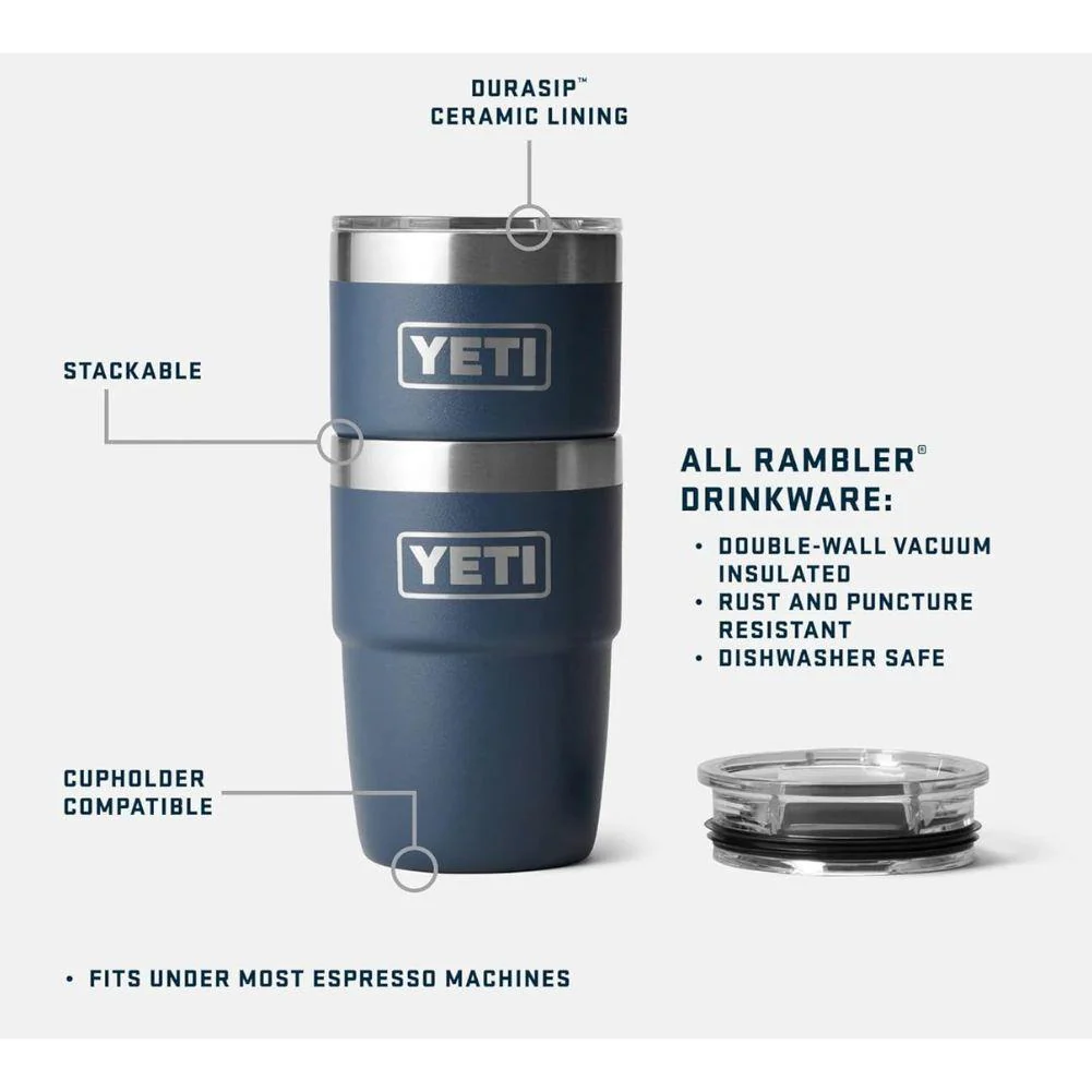 Yeti 8 oz (236 ml) Stackable Cup With DuraSip Ceramic Lining (Black) - Image 6
