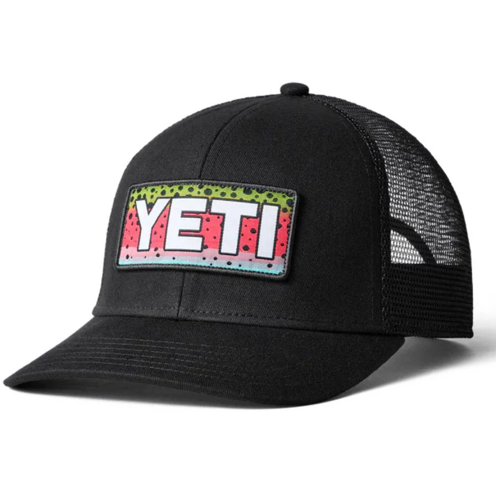 Yeti Rainbow Trout Logo Badge Trucker Hat (Black) - Image 2