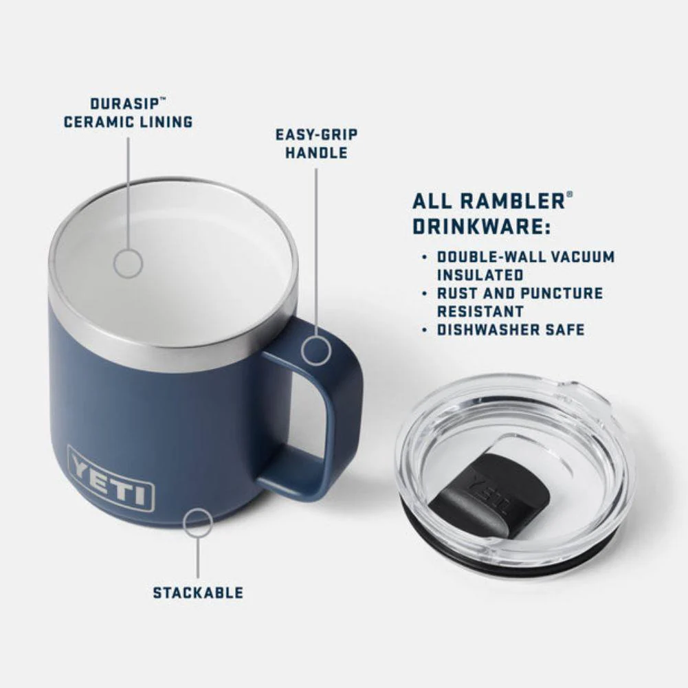 Yeti Rambler 10 oz (295 ml) Stackable Ceramic Lining Mug (Rescue Red) - Image 8