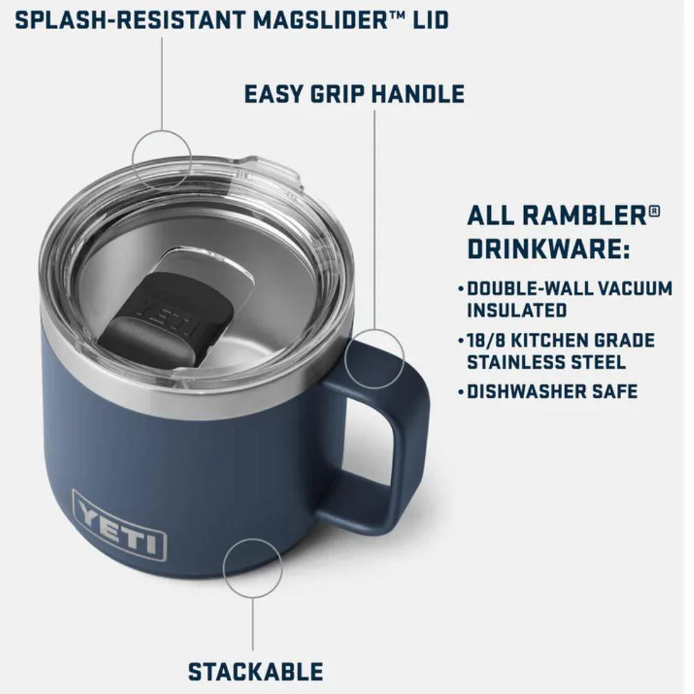YETI Rambler 14 OZ (414ml) Stackable MS Mug (Navy) - Image 5