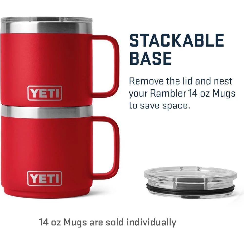 YETI Rambler 14 OZ (414ml) Stackable MS Mug (Rescue Red) - Image 5