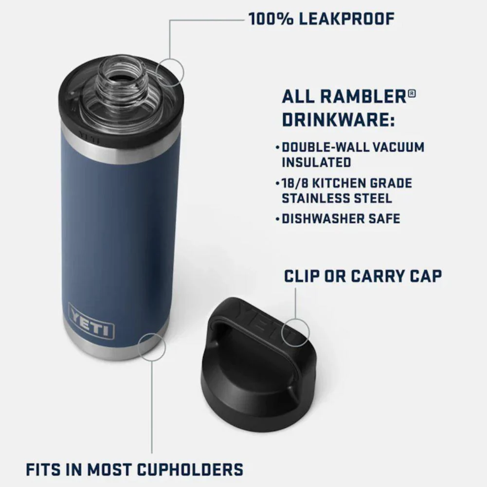 Yeti Rambler 18 OZ (532 ml) Bottle With Chug Cap (Black) - Image 6