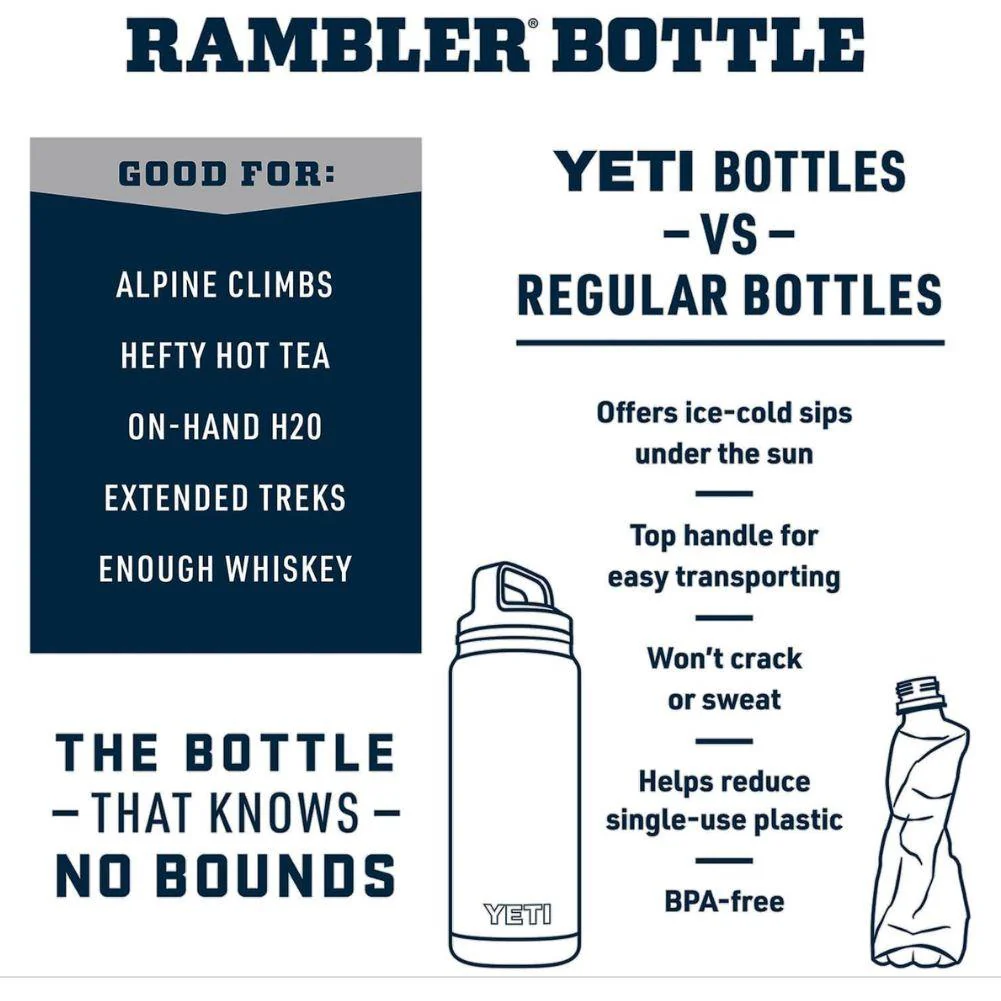 Yeti Rambler 18 OZ Bottle With Chug Cap (Harvest Red) - Image 6