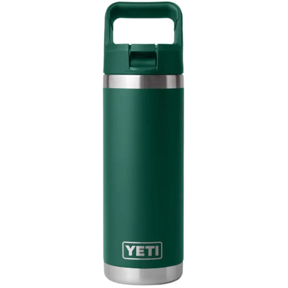 Yeti Rambler 18 Oz Bottle With Straw Cap (Black Forest Green)