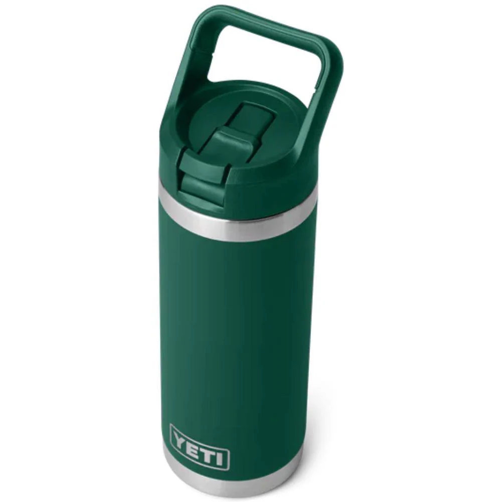 Yeti Rambler 18 Oz Bottle With Straw Cap (Black Forest Green) - Image 2