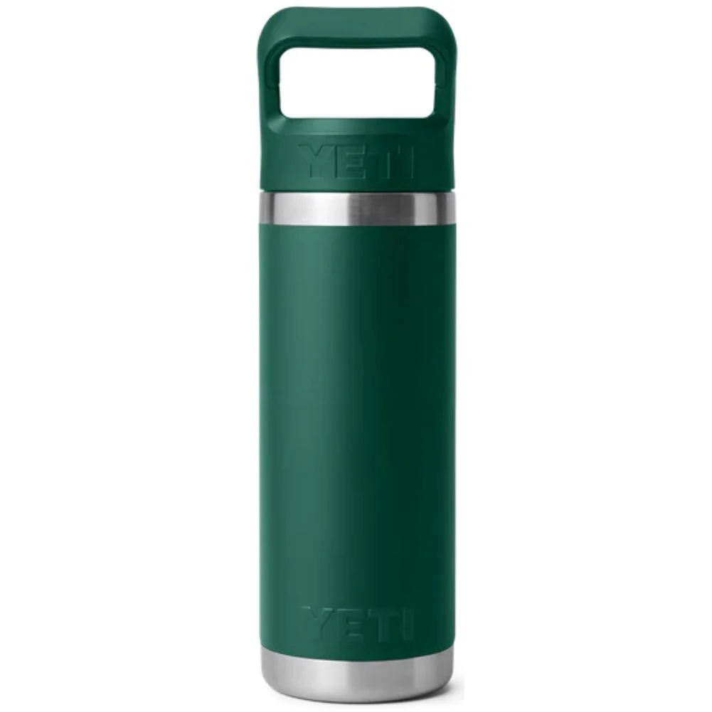 Yeti Rambler 18 Oz Bottle With Straw Cap (Black Forest Green) - Image 3