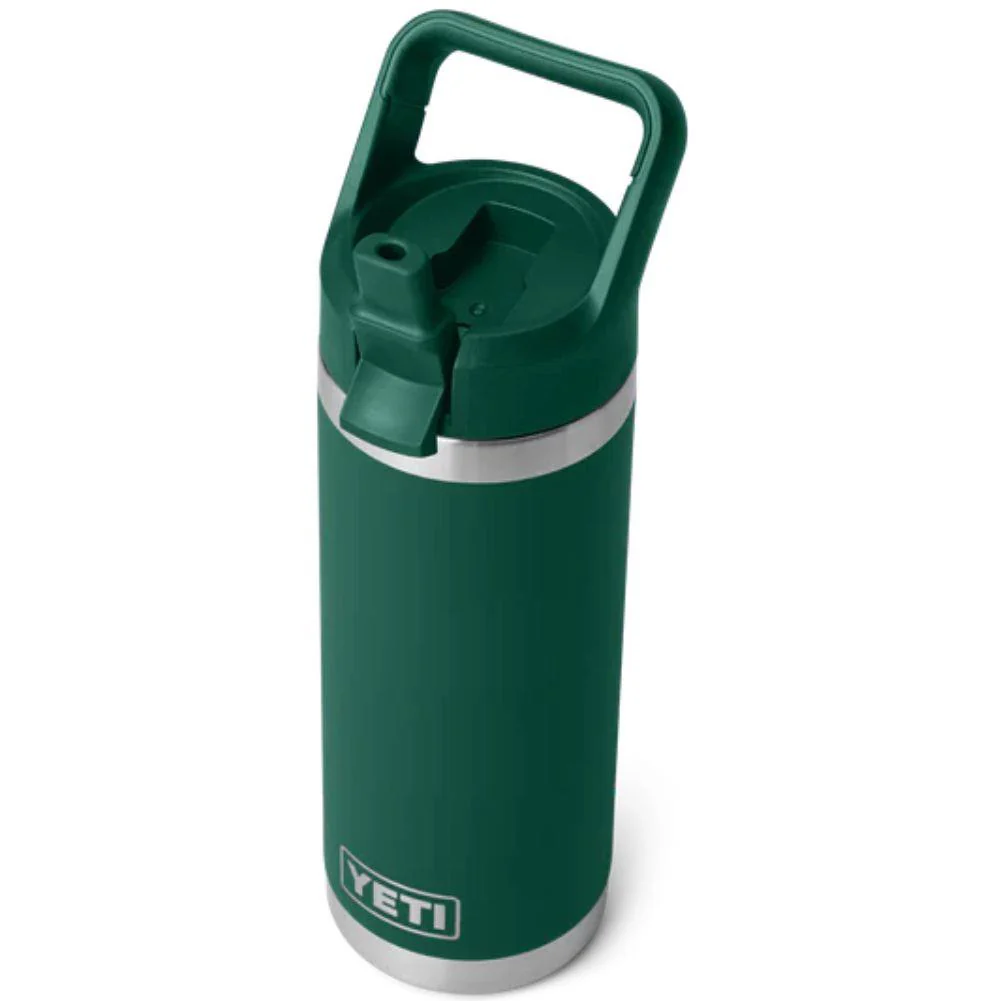 Yeti Rambler 18 Oz Bottle With Straw Cap (Black Forest Green) - Image 5