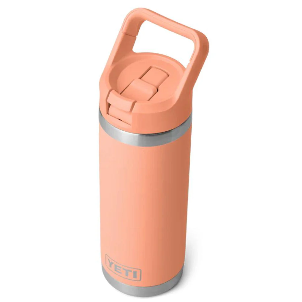 Yeti Rambler 18 Oz Bottle With Straw Cap (Lowcountry Peach) - Image 4