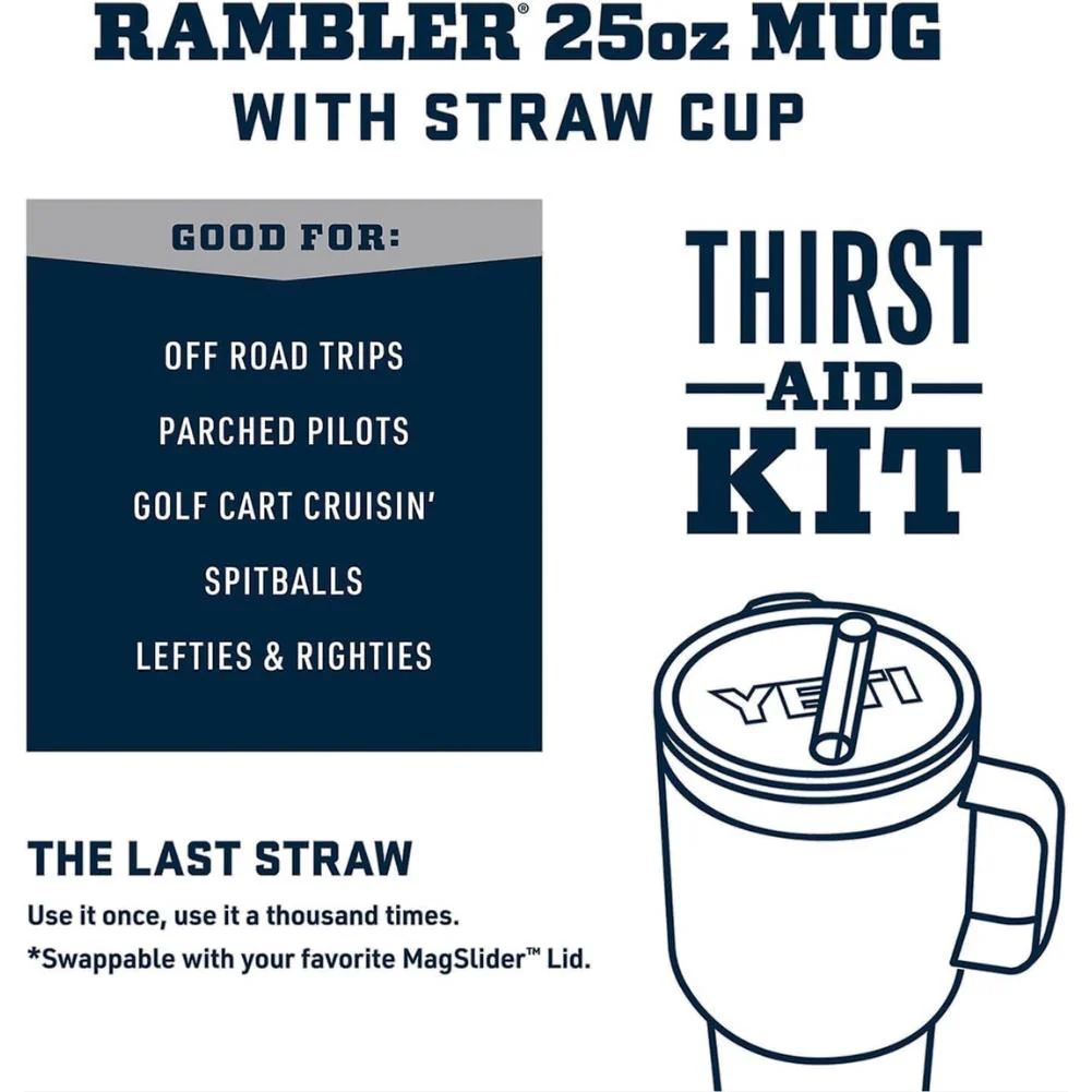 Yeti Rambler 25 OZ (710 ML) Straw Mug (Big Blue Wave) - Image 7