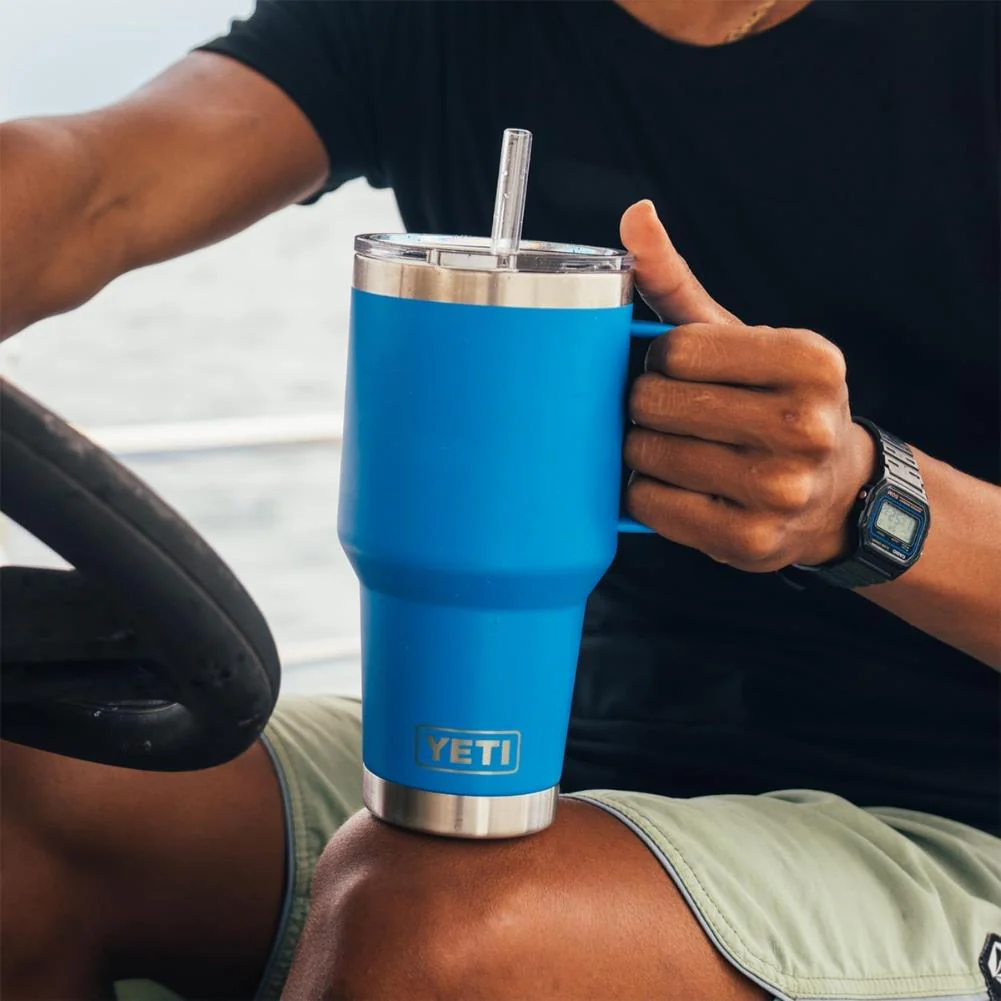 Yeti Rambler 35 OZ (994 ML) Straw Mug (Big Wave Blue) - Image 8