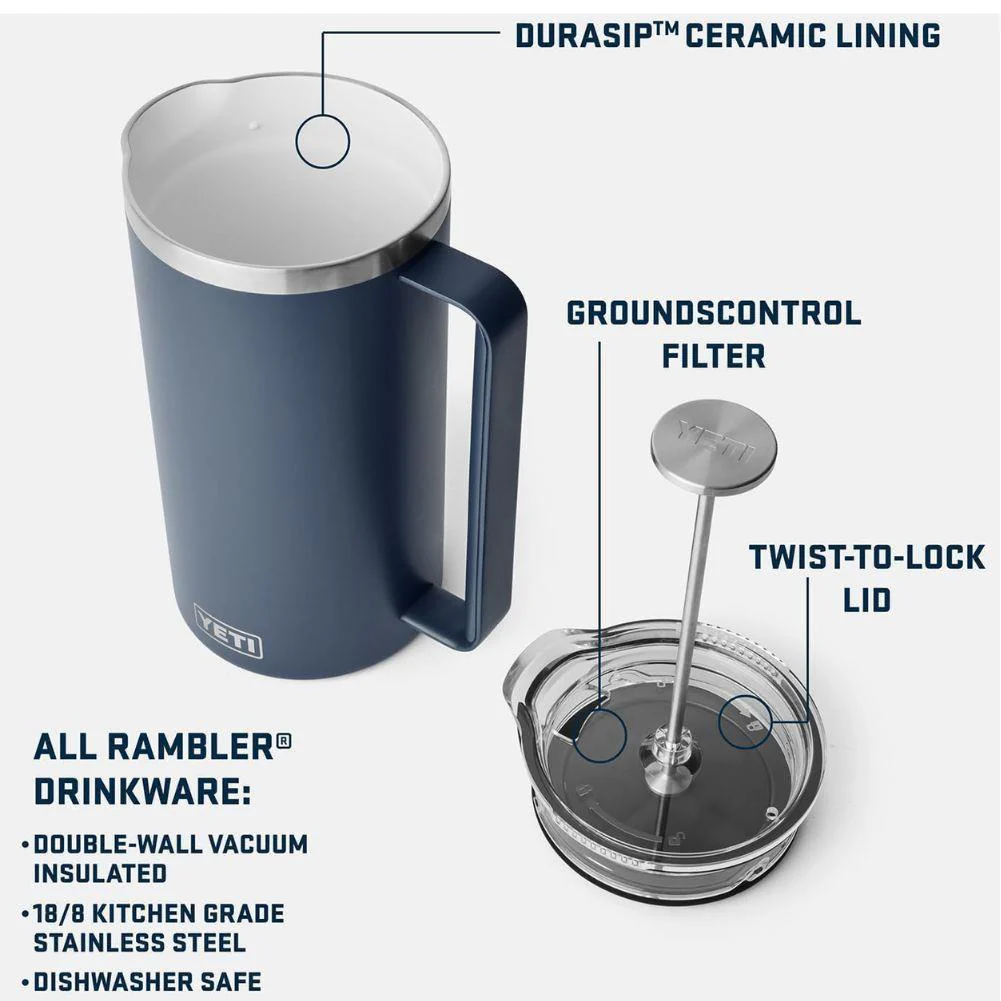 Yeti Rambler 64 oz French Press (Navy) - Image 12