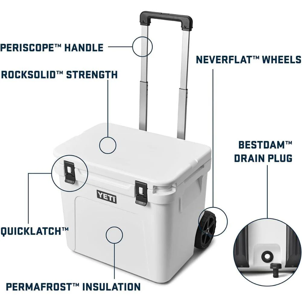 Yeti Roadie 60 Wheeled Cool Box (Big Wave Blue) - Image 10